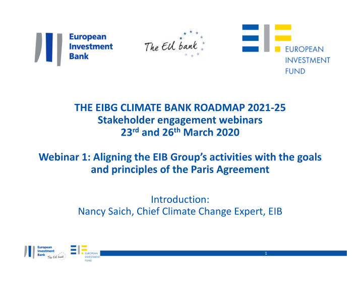 the eibg climate bank roadmap 2021 25 stakeholder