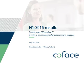 H1-2015 results Coface posts  66m net profit  in spite of an increase in claims in emerging