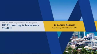 RE Financing &amp; Insurance  Toolkit  Dean, Faculty of Social Sciences, UWI  PRESENTATION OUTLINE