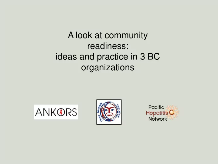 a look at community