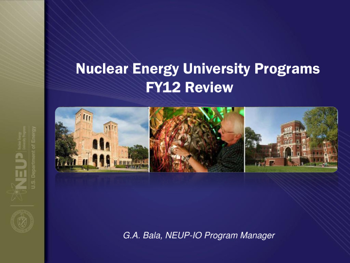 nuclear energy university programs fy12 review