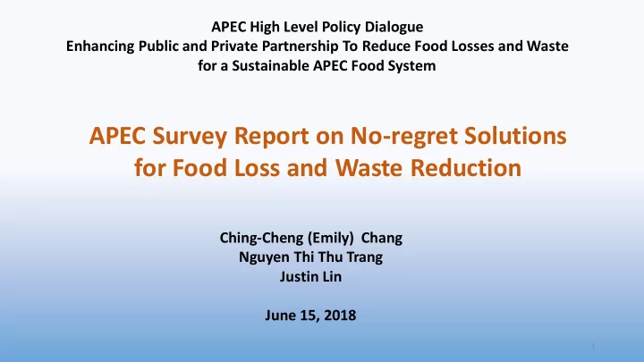 for food loss and waste reduction