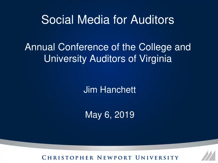 social media for auditors