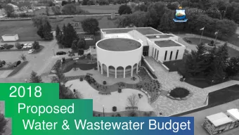 2018  Proposed  Water &amp; Wastewater Budget  2018 Proposed Water &amp; Wastewater Budget  Rate