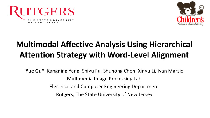 multimodal affective analysis using hierarchical