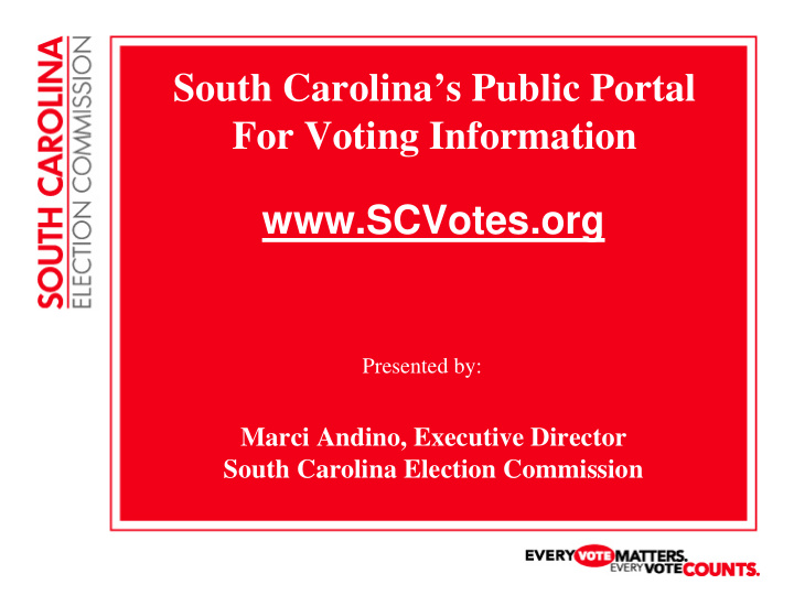 south carolina s public portal for voting information