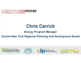 Chris Carrick Energy Program Manager  Central New York Regional Planning and Development Board