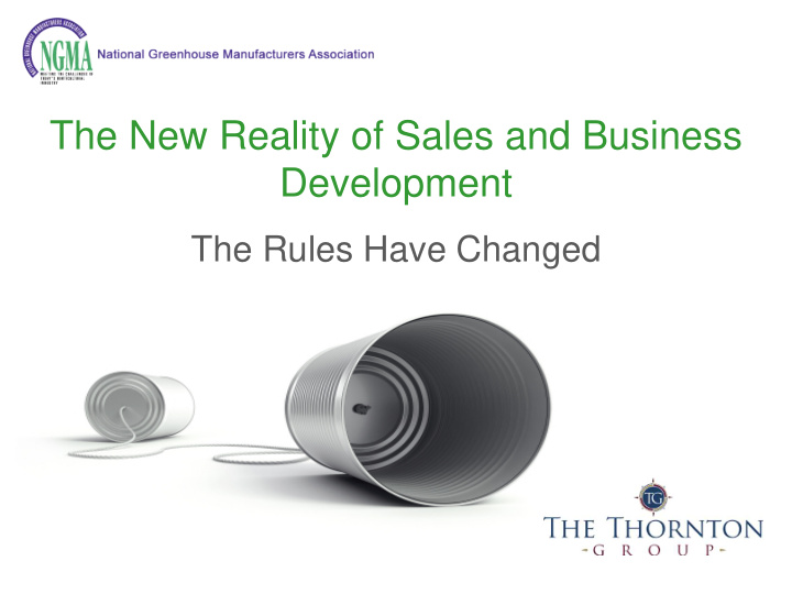the new reality of sales and business development