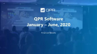 QPR Software  January  June, 2020  Financial Results  Software and solution provider specialized
