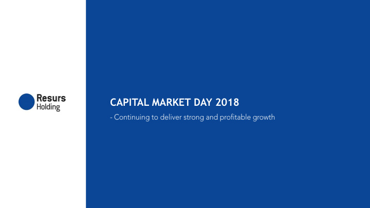 capital market day 2018 agenda