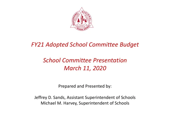 school committee presentation