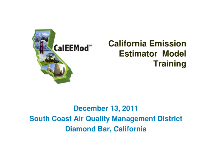 california emission estimator model training