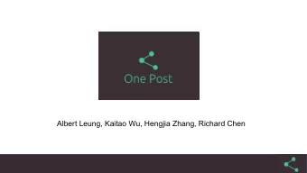 Albert Leung, Kaitao Wu, Hengjia Zhang, Richard Chen  Elevator Pitch For social media managers who