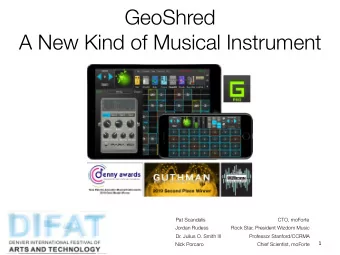GeoShred  A New Kind of Musical Instrument  Pat Scandalis