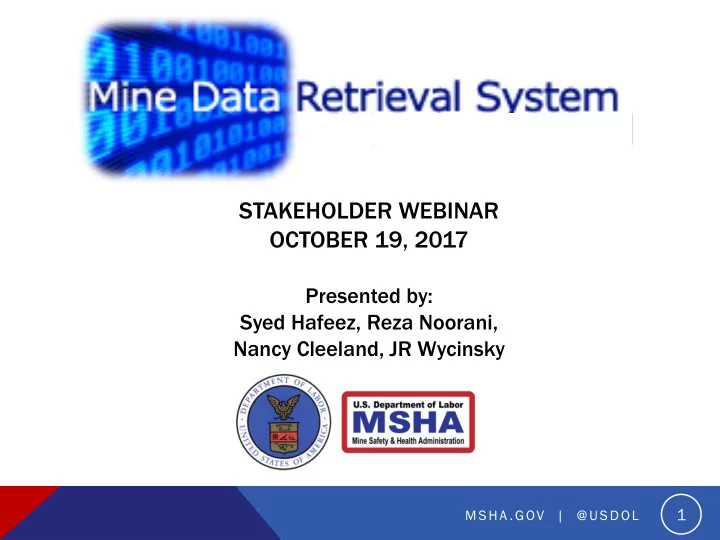stakeholder webinar october 19 2017