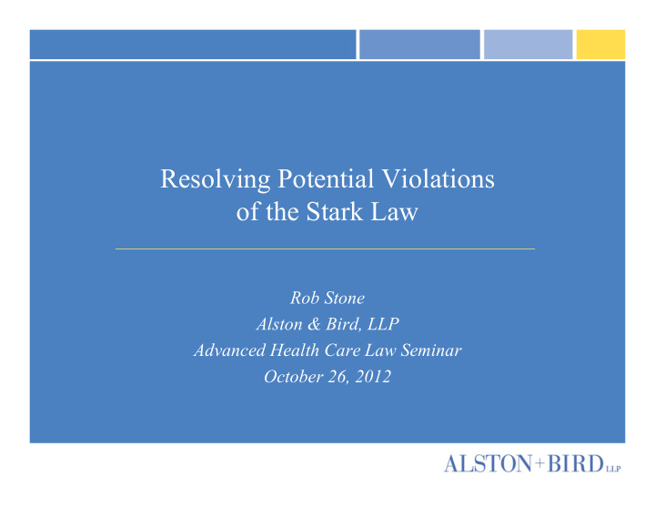 resolving potential violations of the stark law