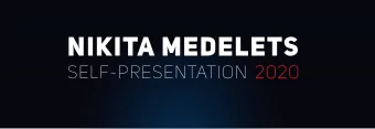 NIKITA MEDELETS  SELF-PRESENTATION  2020  WHO AM I?  NIKITA MEDELETS  PORTFOLIO  DESIGN  CAR  2018