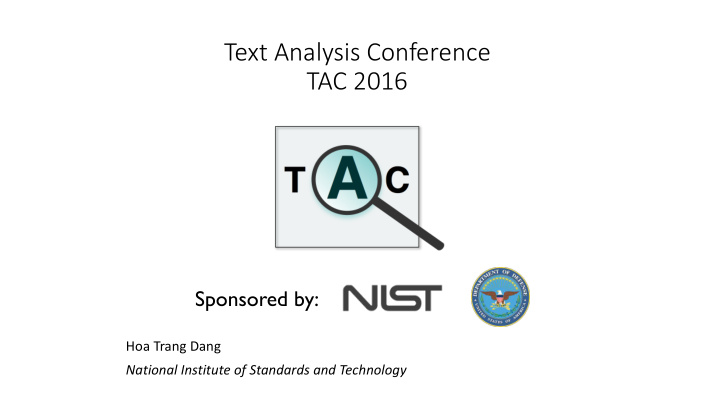 text analysis conference tac 2016