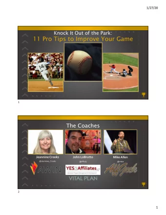 11 Pro Tips to Improve Your Game  1  The Coaches  Jeannine Crooks  John LoBrutto  Mike Allen