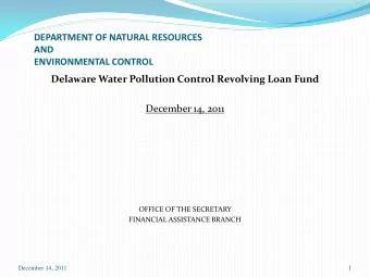 DEPARTMENT OF NATURAL RESOURCES  AND ENVIRONMENTAL CONTROL  Delaware Water Pollution Control