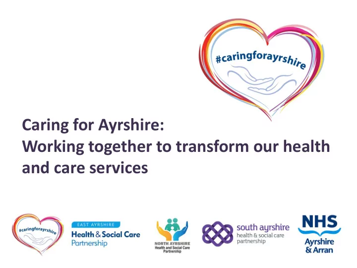 and care services why transform our model of care why