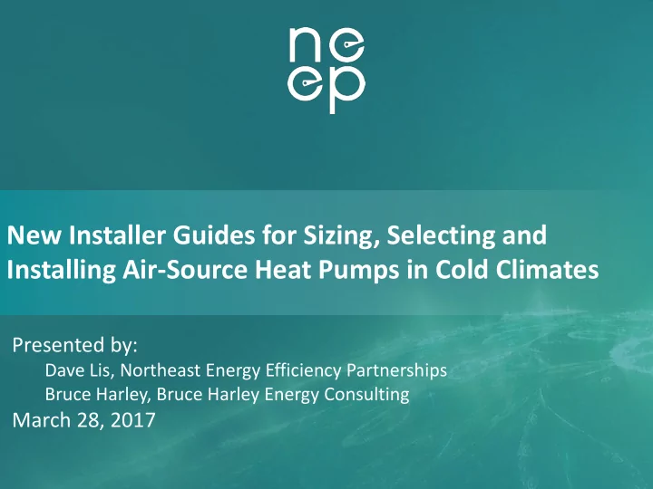new installer guides for sizing selecting and installing