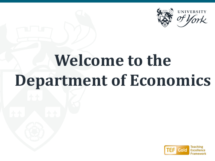 welcome to the department of economics running order