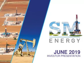 JUNE 2019  INVESTOR PRESENTATION  PLEASE READ  THIS PRESENTATION MAKES REFERENCE TO:  FORWARD