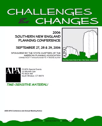 2006  2006    SOUTHERN NEW ENGLAND  SOUTHERN NEW ENGLAND    PLANNING CONFERENCE  PLANNING