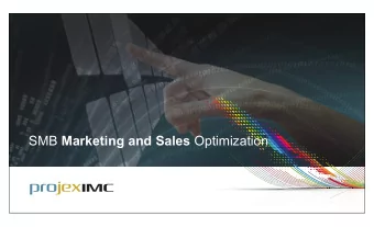 SMB Marketing and Sales Optimization  MARKETING AND SALES OPTIMIZATION  Account-Based Marketing