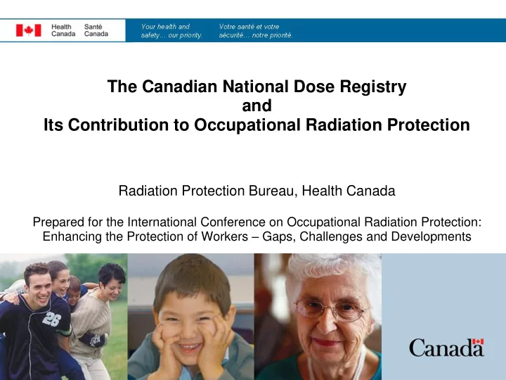 the canadian national dose registry and its contribution