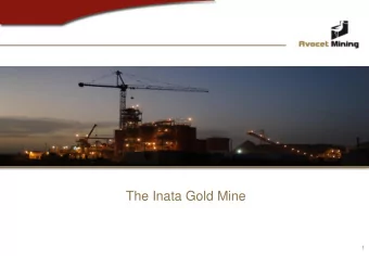 The Inata Gold Mine  1  Inata management team  General  Manager Inata  Gold Mine  Colin Belshaw