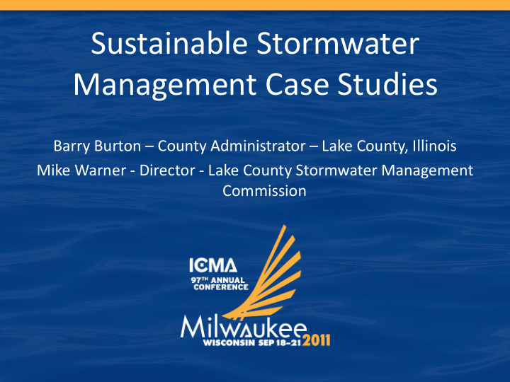 sustainable stormwater management case studies