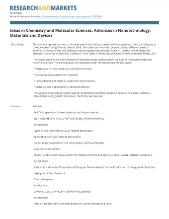 Ideas in Chemistry and Molecular Sciences. Advances in Nanotechnology, Materials and Devices