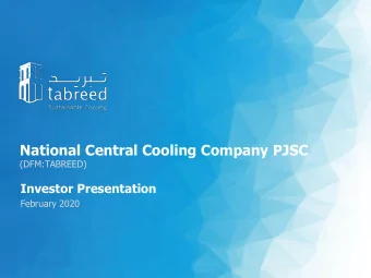 National Central Cooling Company PJSC  (DFM:TABREED)  Investor Presentation  February 2020