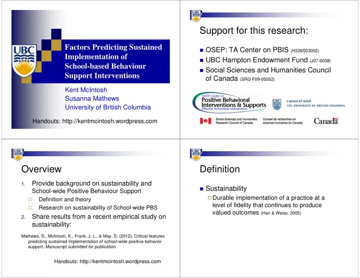 support for this research