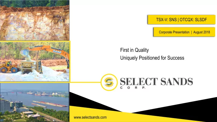 first in quality uniquely positioned for success