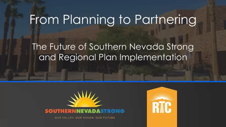 from planning to partnering