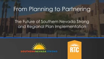 From Planning to Partnering  The Future of Southern Nevada Strong  and Regional Plan Implementation