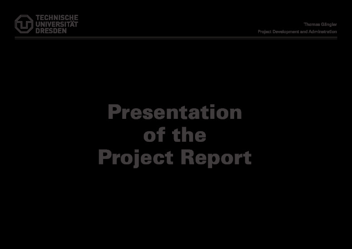 presentation of the project report