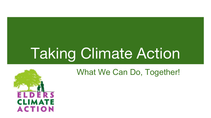 taking climate action