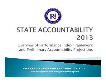 Overview of Performance Index Framework  Overview of Performance Index Framework  and Preliminary