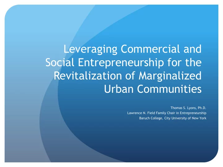 leveraging commercial and