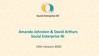 Social Enterprise NI  14th January 2020  Our Mission &amp; Vision  MISSION  To be the voice of