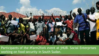 Participants of the #farm2fork event at jHUB. Social Enterprises  working on food security in South