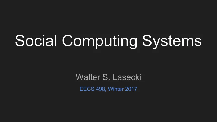 social computing systems