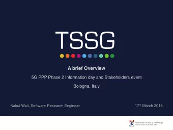 17 th March 2016  Nakul Wali, Software Research Engineer  TSSG  Telecommunications Software &amp;