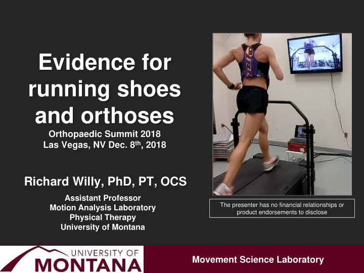 evidence for running shoes and orthoses