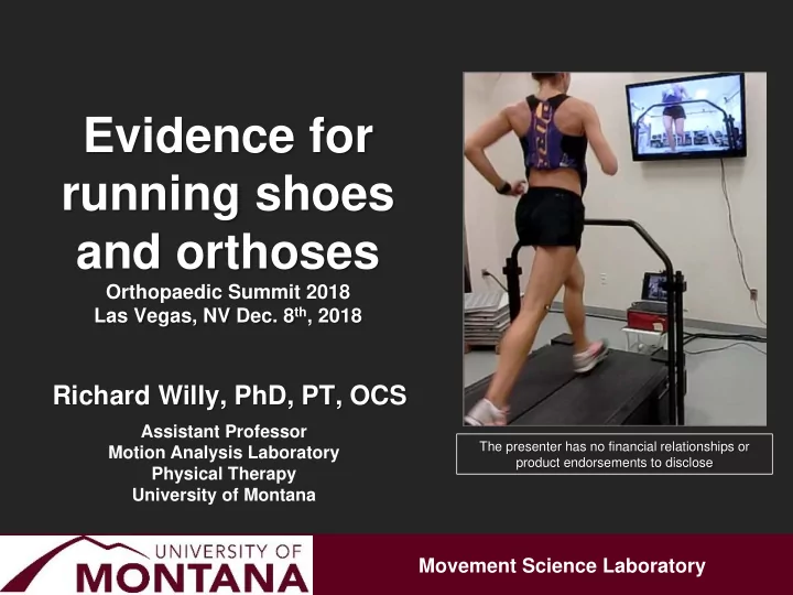 evidence for running shoes and orthoses