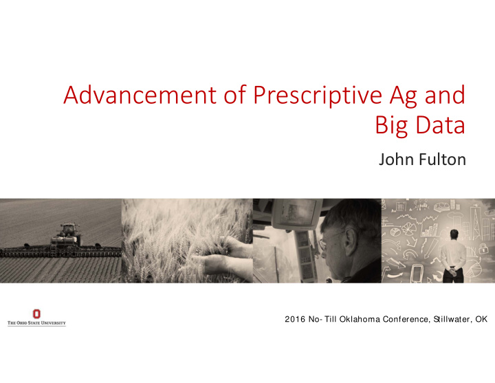 advancement of prescriptive ag and big data